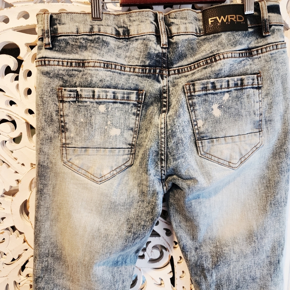 FWRD DENIM CO. ANNIHLATOR DISTRESSED DENIM MENS JEANS SZ 32 - Picture 8 of 15
